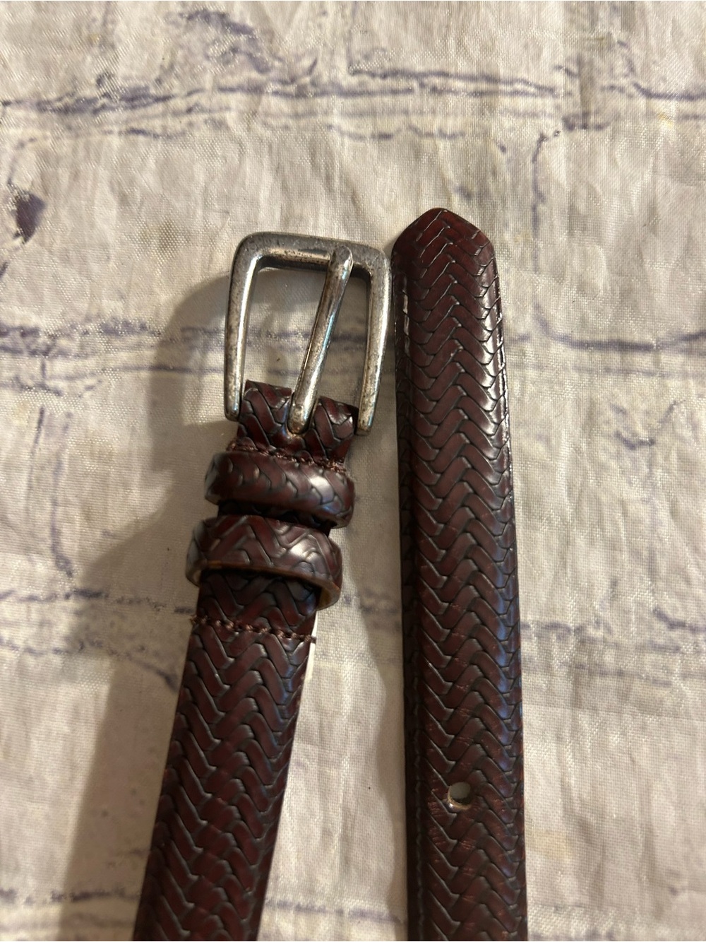 FOSSIL VTG BLACK LEATHER BRAIDED EMBELLISHED BUCKLE & TALBOTS ITALY MADE BELTS L - Picture 6 of 16